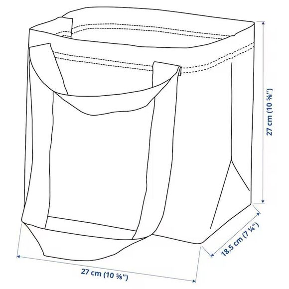 Ikea Kustfyr Halloween Bats Small Tote Shopping Bag White Black - Picture 4 of 4